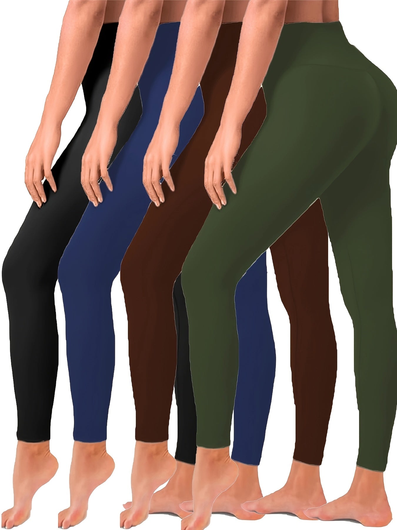 High Waisted Butt Lift Leggings 4 Pack