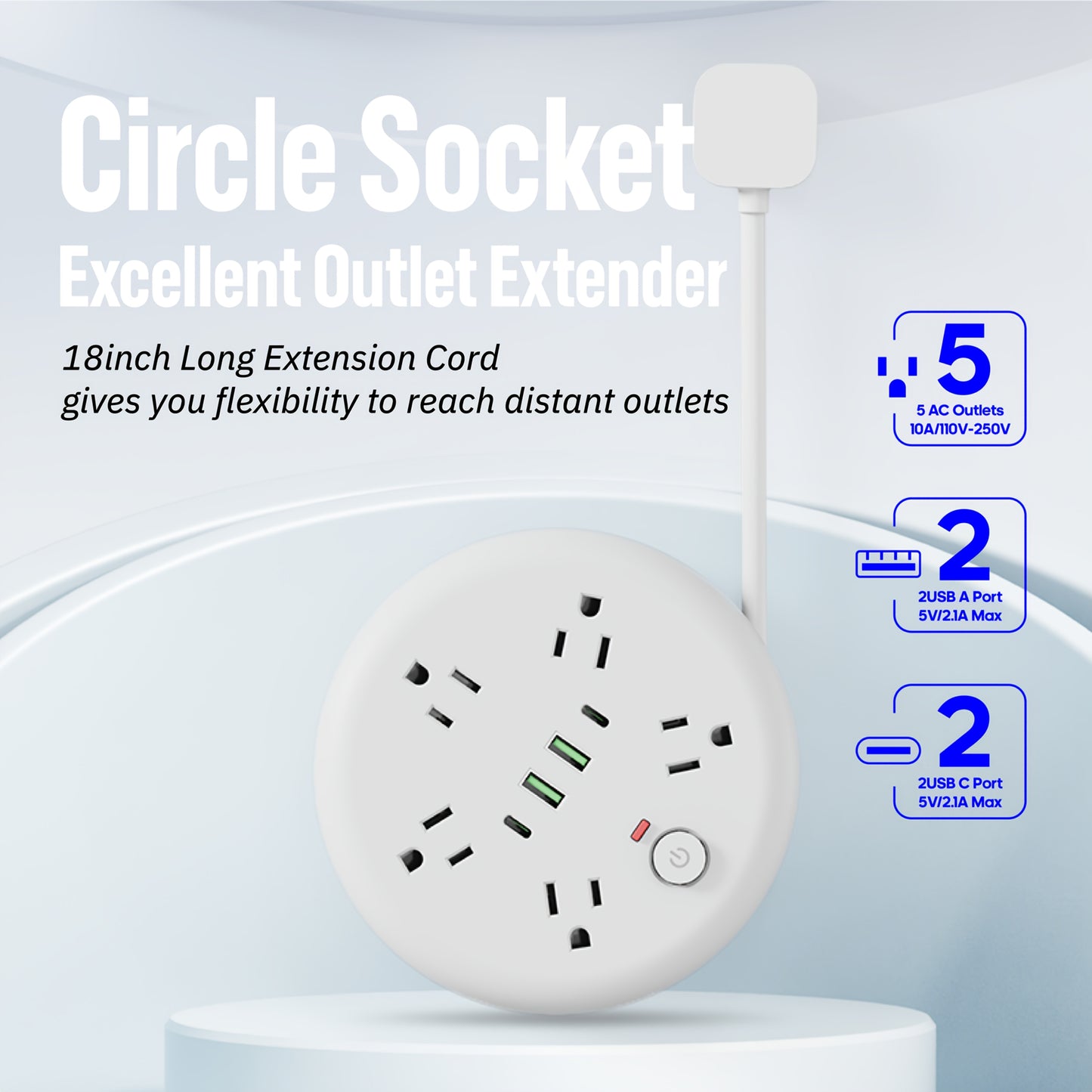 78.74 Foot Power Strip With USB Ports