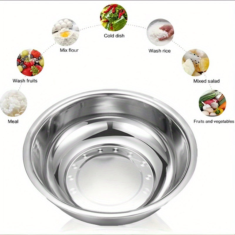 Stainless Steel Vegetable Washing Basin 16 Inch