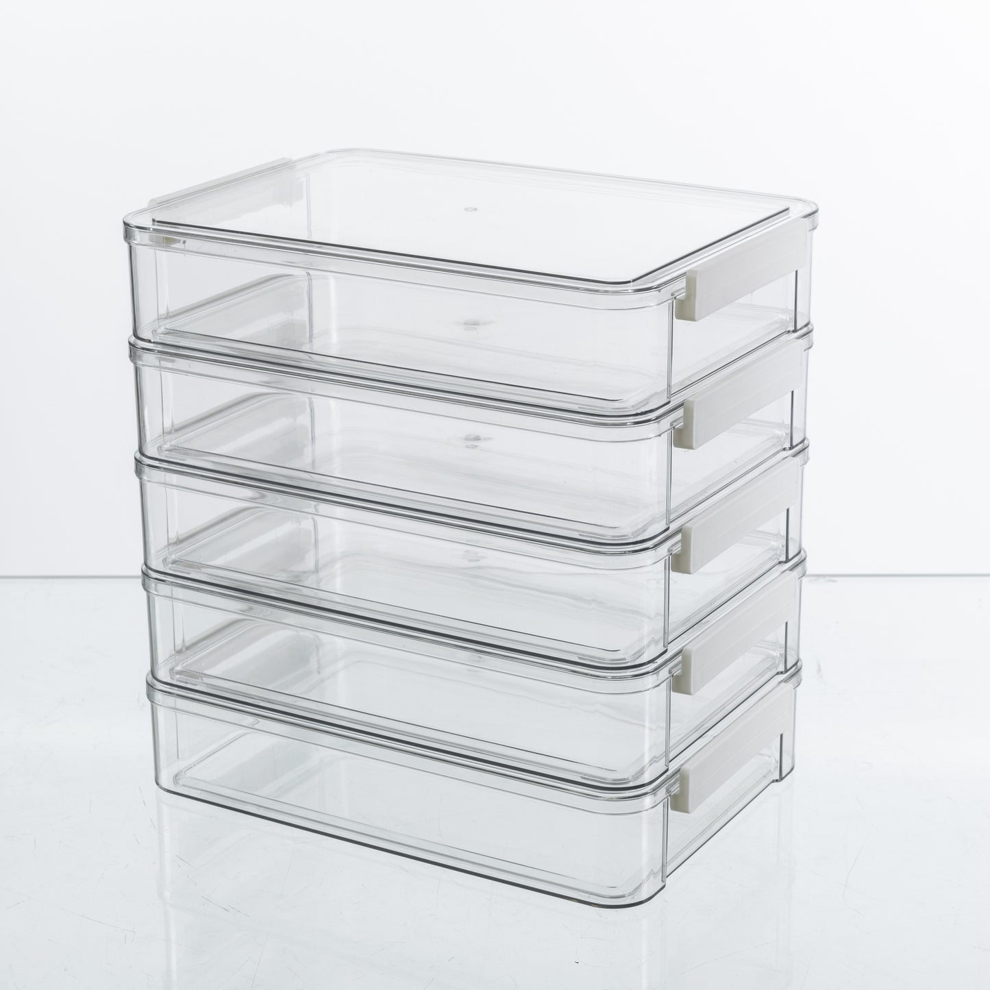 Clear Plastic Storage Boxes Set of Five