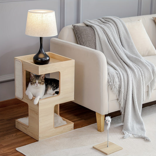 Small Modern Cat Tree With Toy
