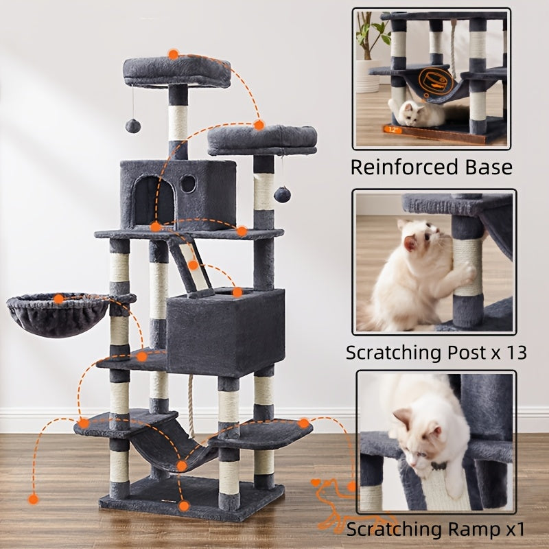Large Cat Tree With Scratching Posts For Indoor Cats