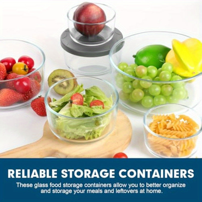 Round Glass Storage Containers Set of 8 Perfect for Food Storage