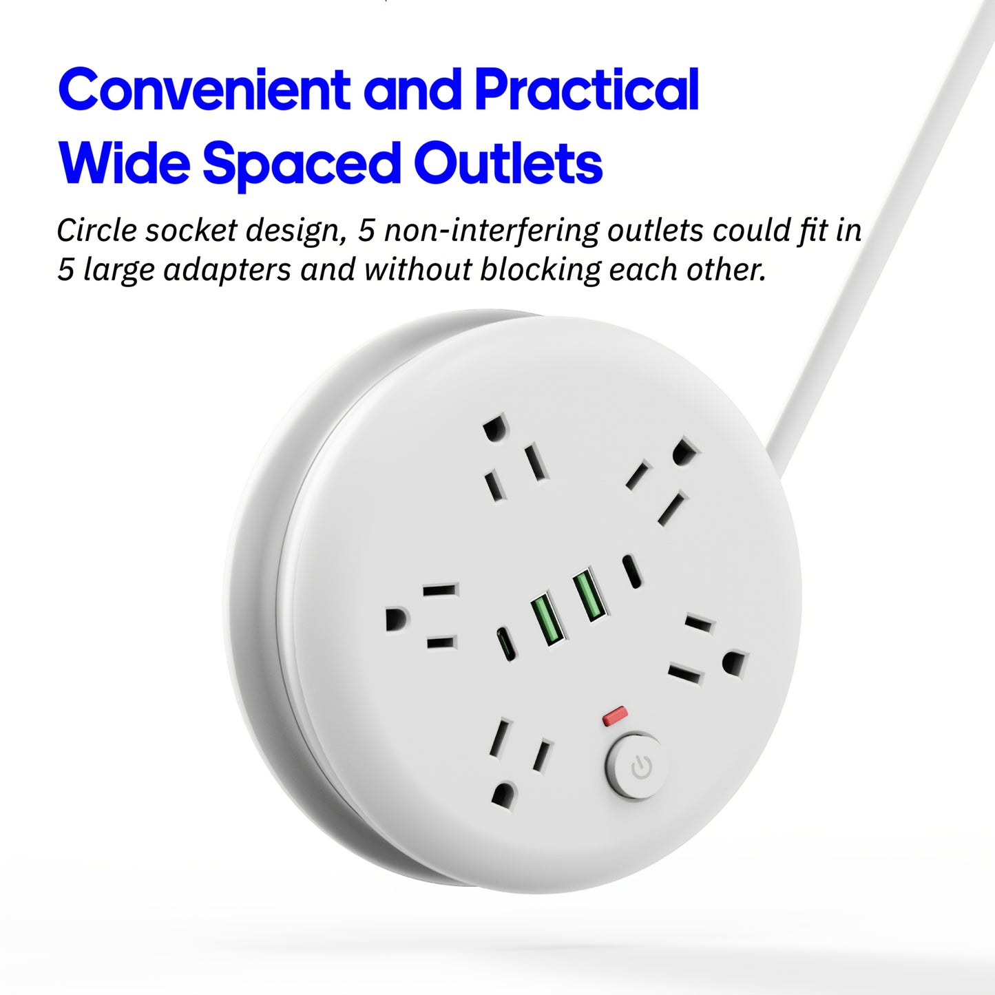 78.74 Foot Power Strip With USB Ports