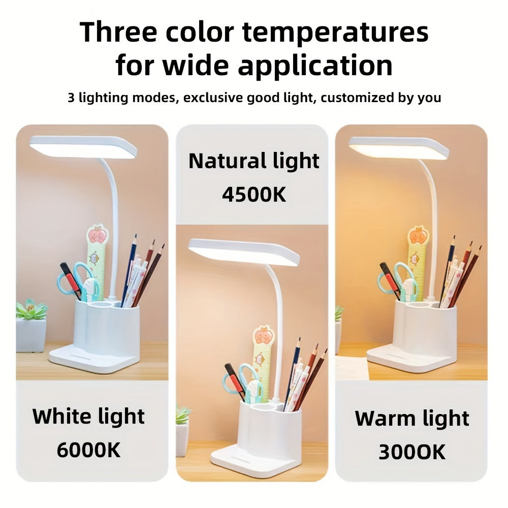 Adjustable LED Desk Lamp with USB Charging