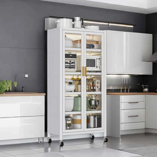 White Multi-Layer Kitchen Storage Cabinet