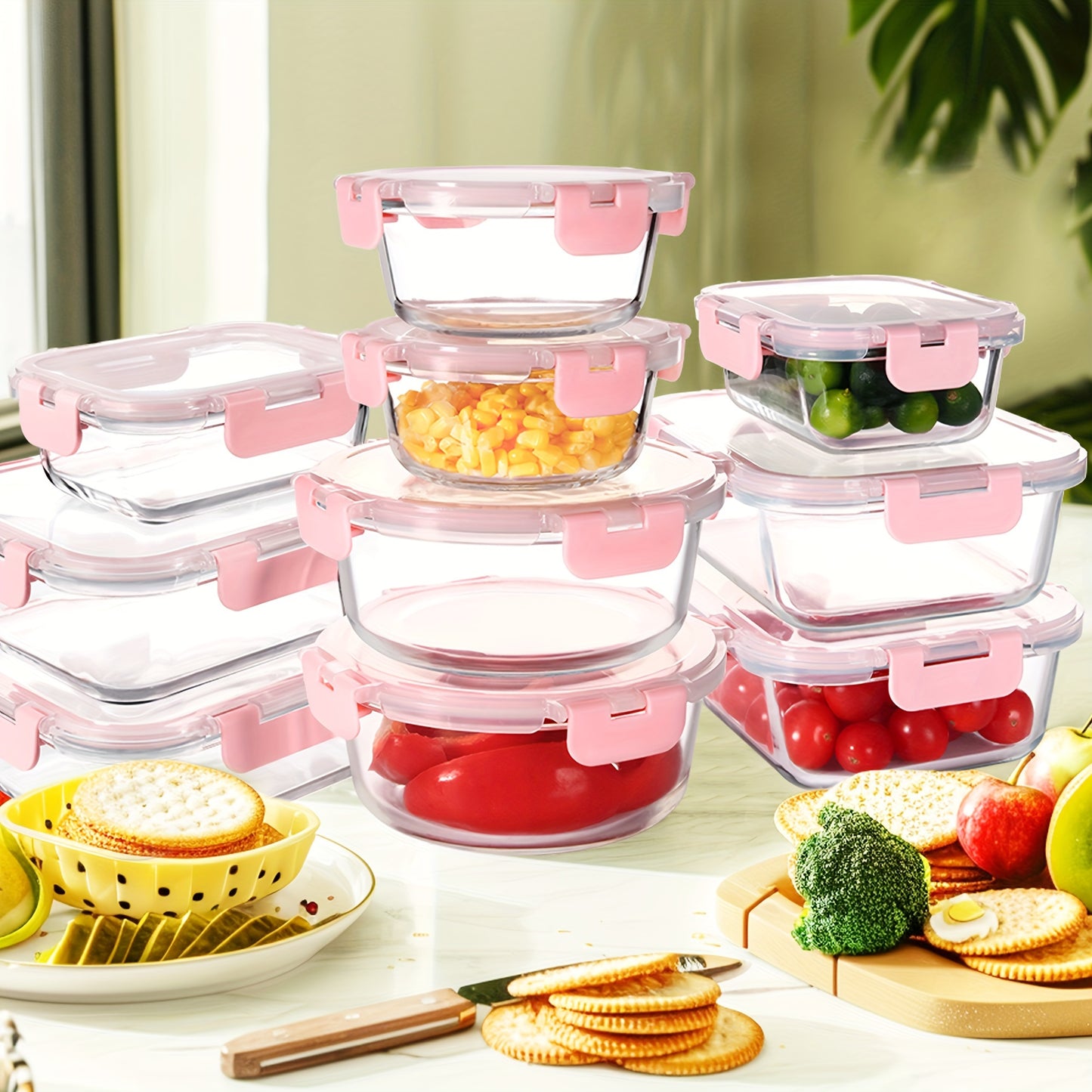 Borosilicate Glass Food Storage Containers Set