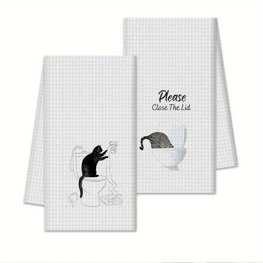 Funny Cat Bathroom Towels Gift Set