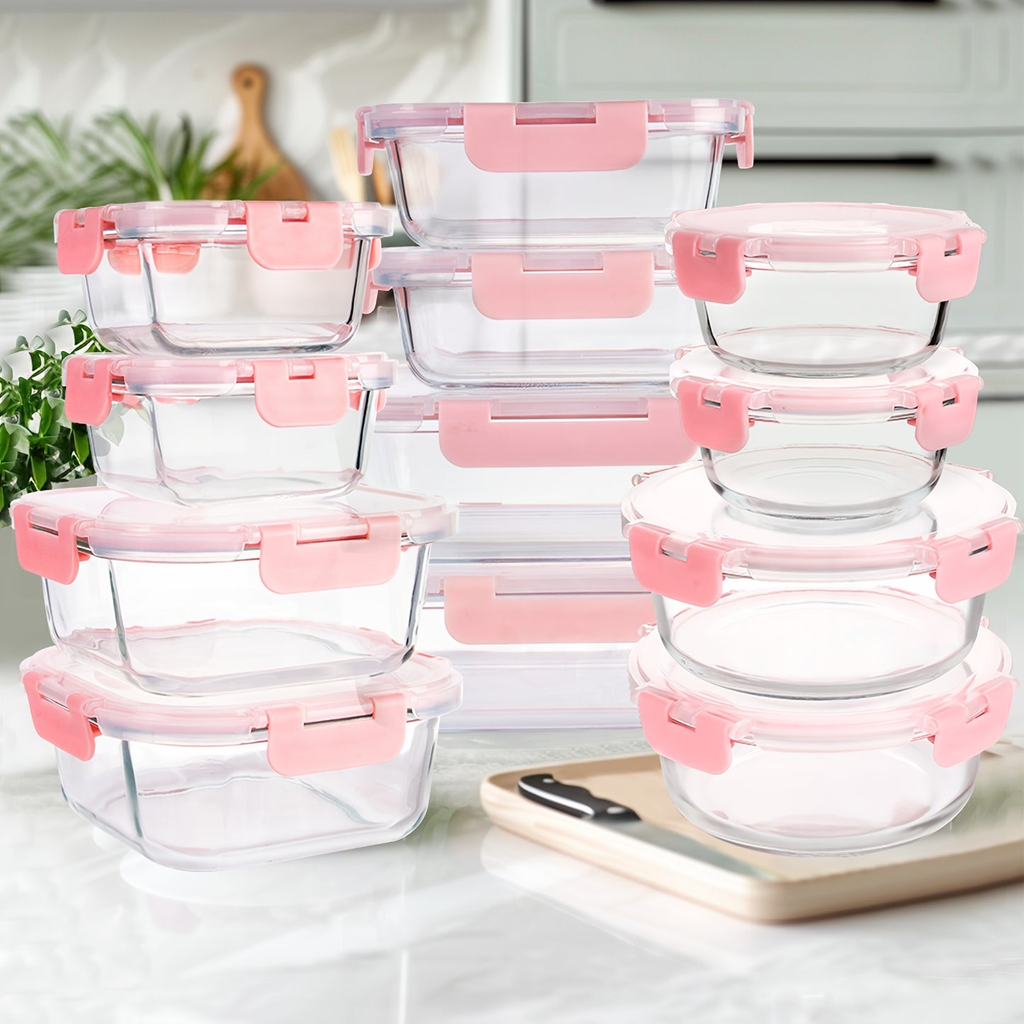 Borosilicate Glass Food Storage Containers Set