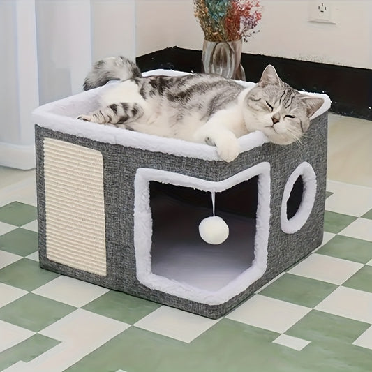 Luxury Multi-Level Cat House With Plush Cushions