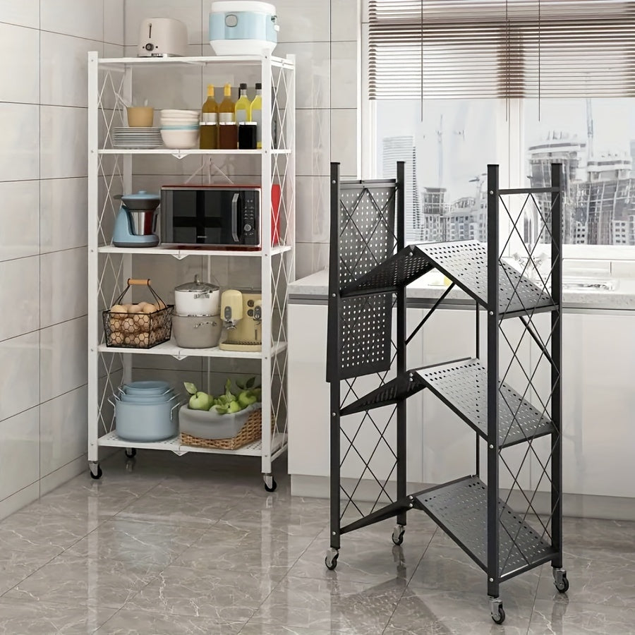 3 Tier Office Storage Rack With Wheeled Multi Layer Storage Shelves Mobile Floor Standing Multifunctional Miscellaneous Storage Rack Foldable File Rack Storage Supplies Standing Shelf