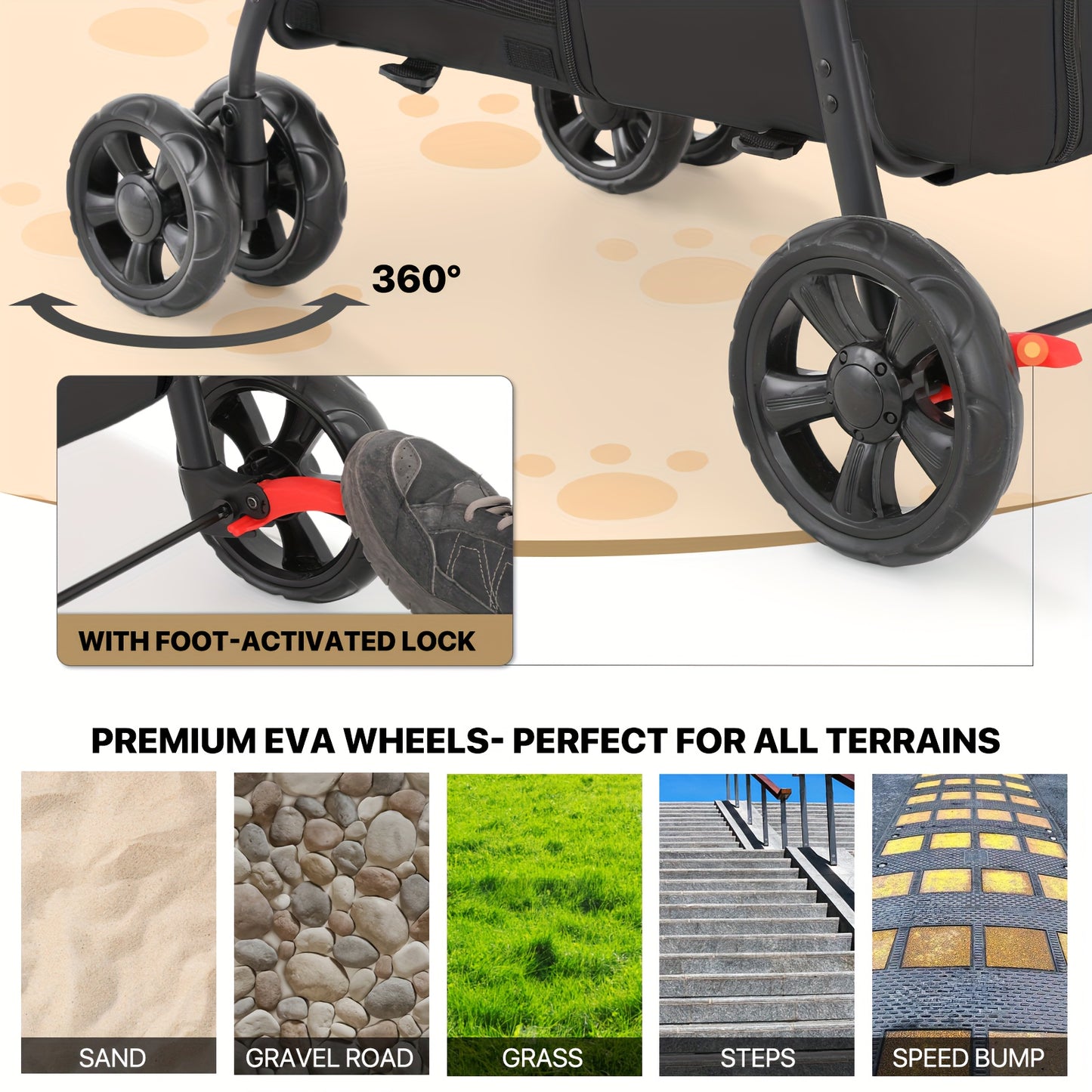MoNiBloom Double Dog Stroller With Carrier Bags