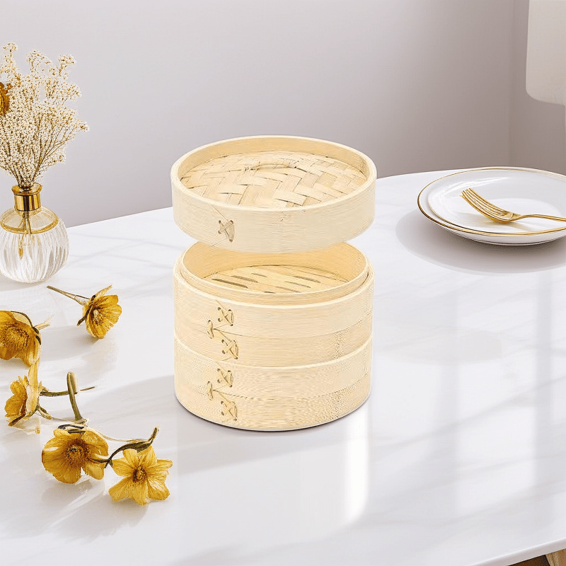 Bamboo Steamer Basket for Dumplings and Asian Cuisine