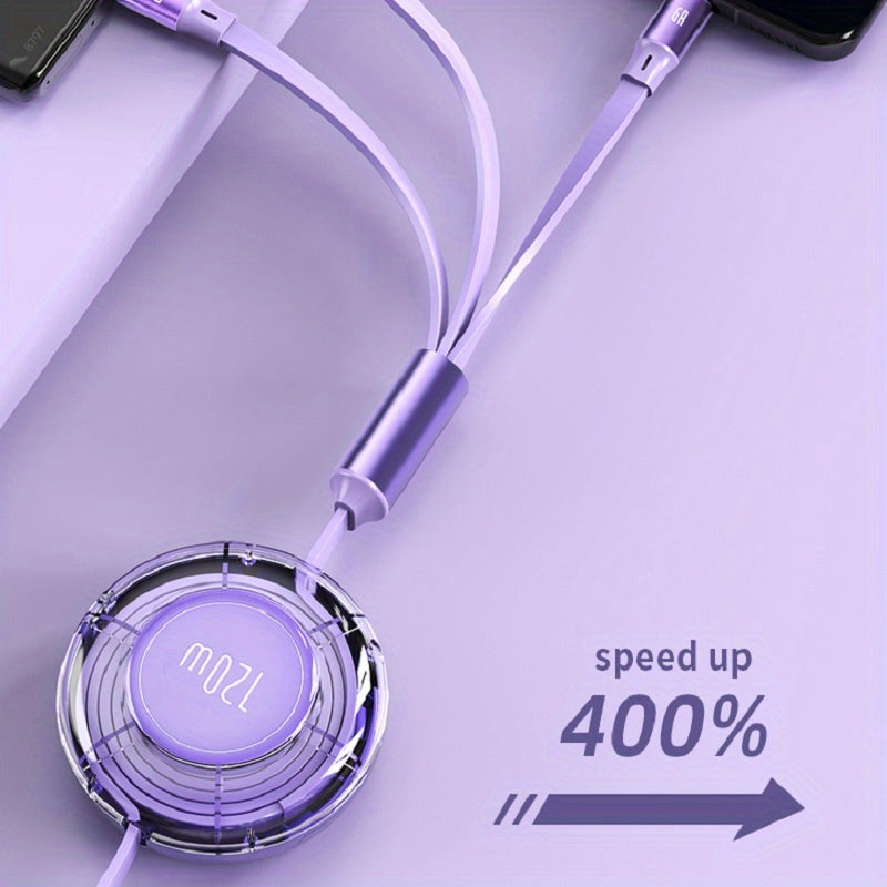 120W 3in1 Fast USB Charging Cable