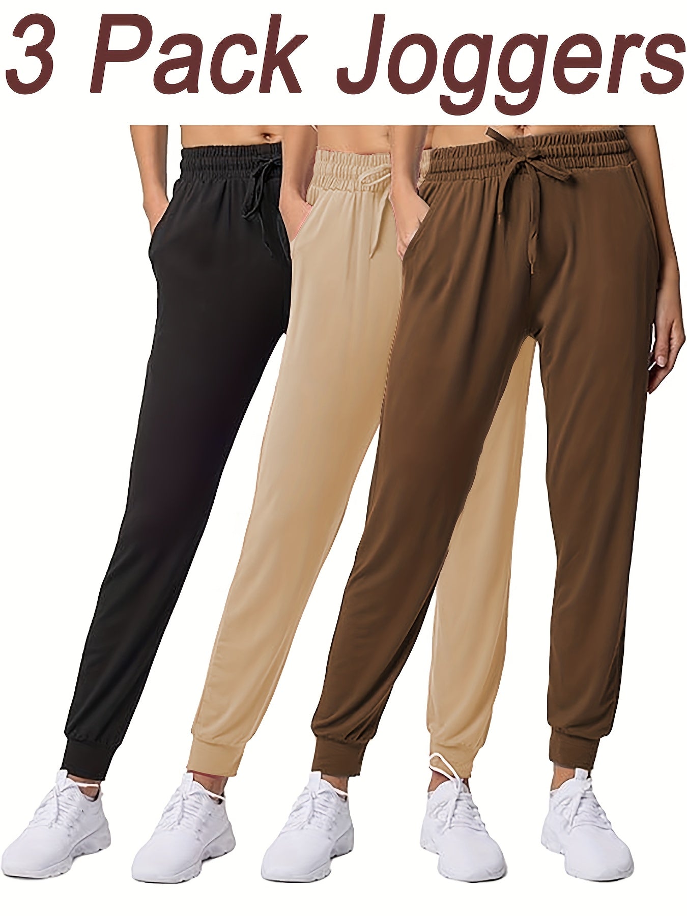 Ultra-Soft Joggers 3-Pack for Women