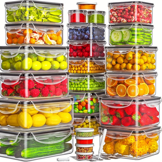 Large Capacity Food Storage Container Set - Leak-Proof, Reusable Plastic Lunch Boxes with Lids, Ideal for Fruits, Vegetables, and Snacks, Perfect for Refrigerator, Microwave, and Dishwasher Use, Kitchen Organization | Stackab