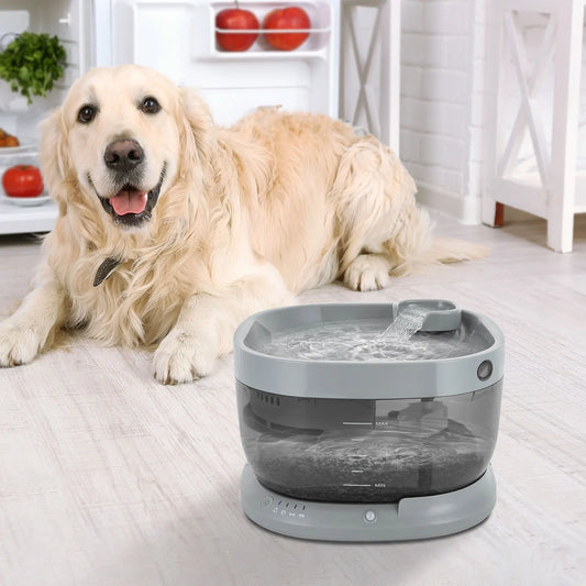 1.85 Gallon ABS Cat Water Fountain USB Automatic Recirculating Filter Drinker with Rechargeable Battery Ultra Quiet Pump and Water Level
