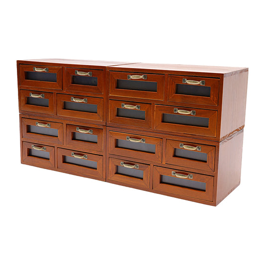 16 Drawer Wood Iron Desktop Organizer Cabinet