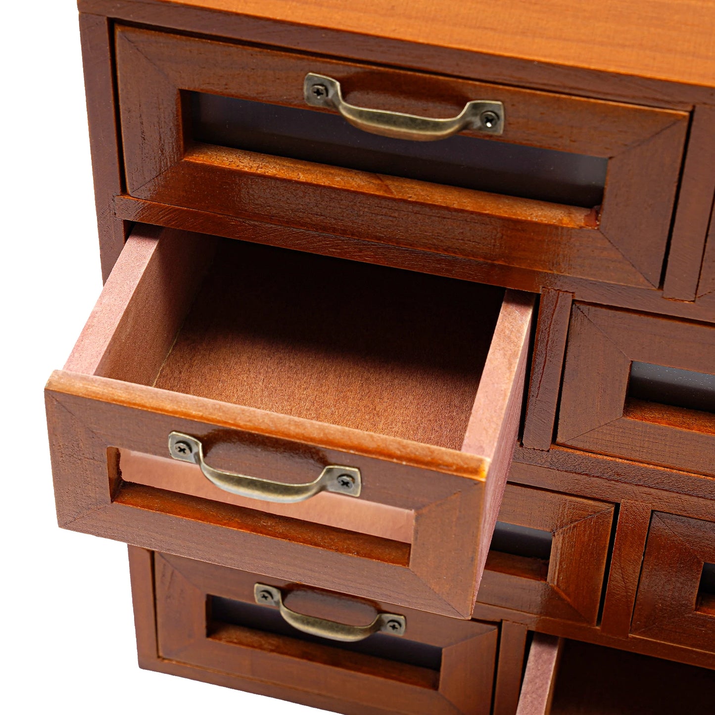 16 Drawer Wood Iron Desktop Organizer Cabinet