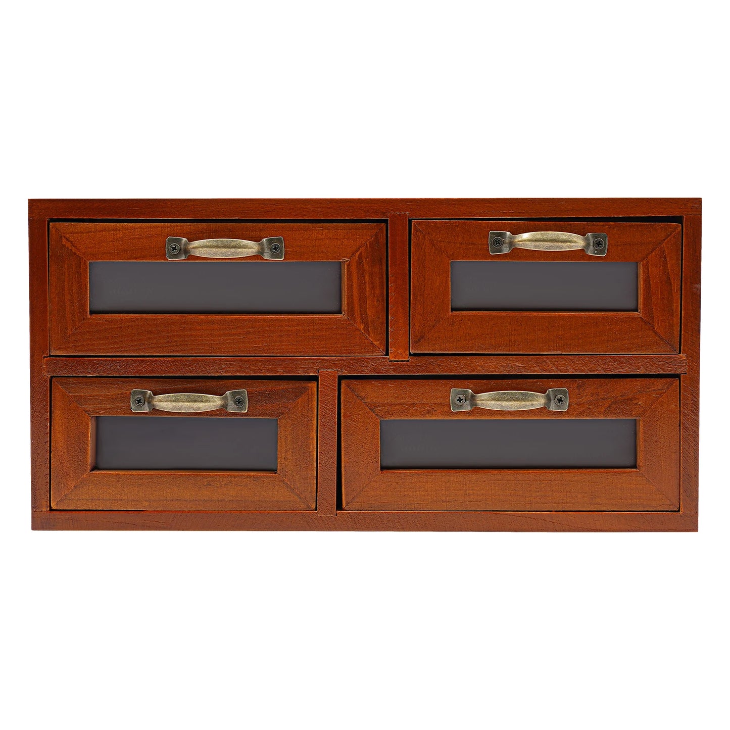 16 Drawer Wood Iron Desktop Organizer Cabinet