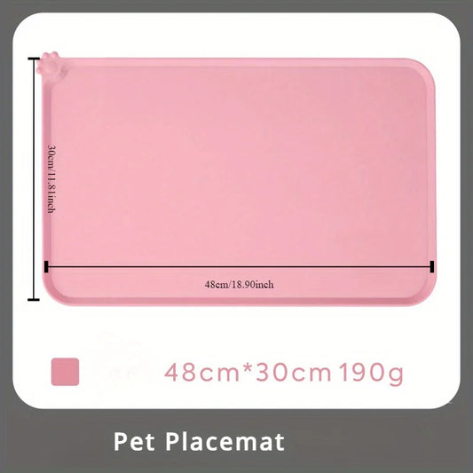 Silicone Pet Placemat for Cats and Dogs Waterproof Anti Spill Feeding Mat with High Lips