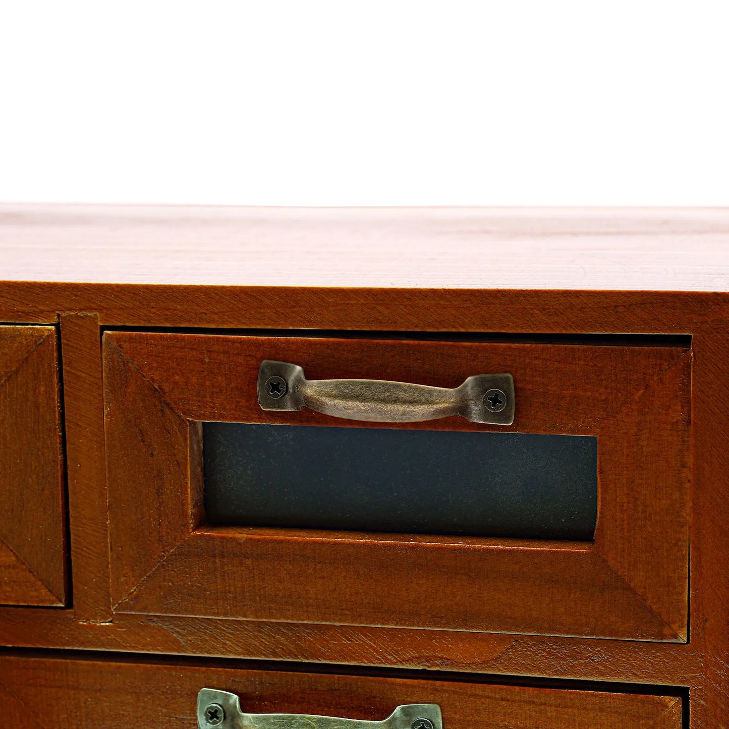 16 Drawer Wood Iron Desktop Organizer Cabinet