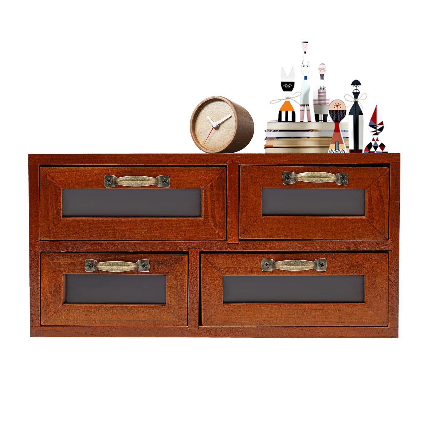 16 Drawer Wood Iron Desktop Organizer Cabinet