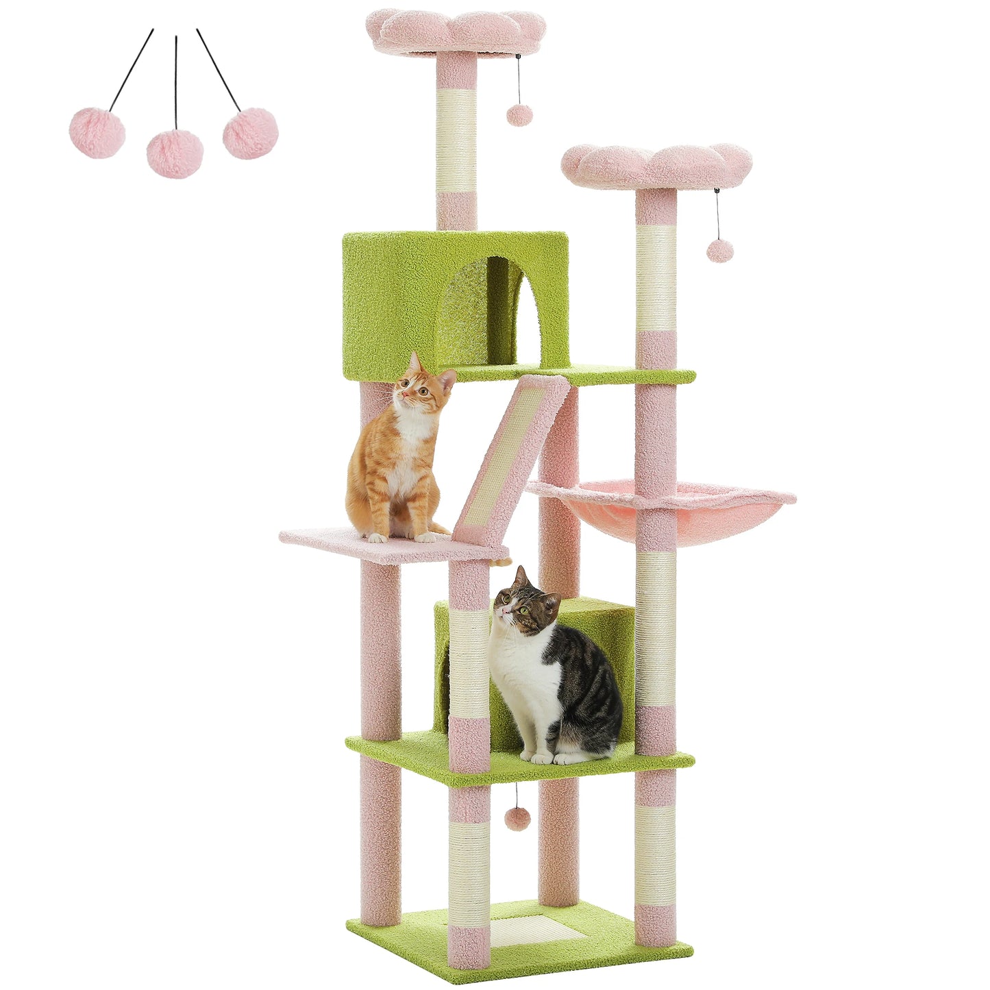 Large Cat Tree Tall Cat Tower for Indoor Cats Multi Level Plush Condo with Scratching Posts Perches and Caves
