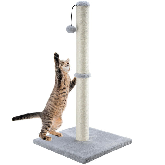 Tall Cat Scratching Posts for Indoor Cats and Kittens Vertical Scratcher with Premium Sisal and Dangling Ball