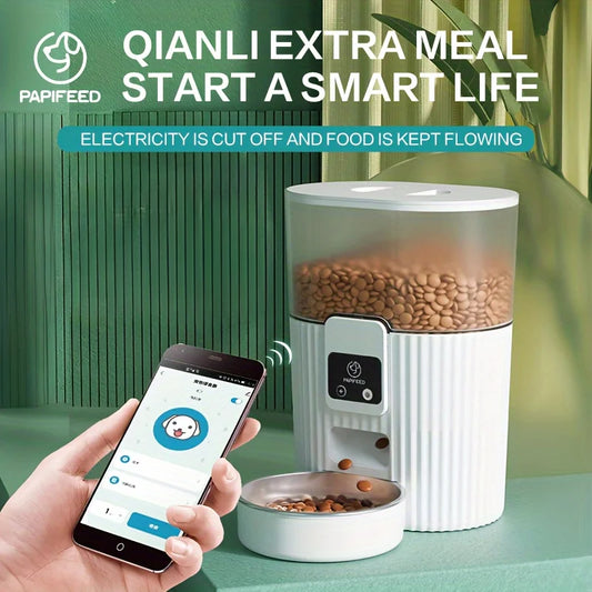 PAPIFEED Smart Automatic Cat and Dog Feeder with WiFi Remote Control LCD Display