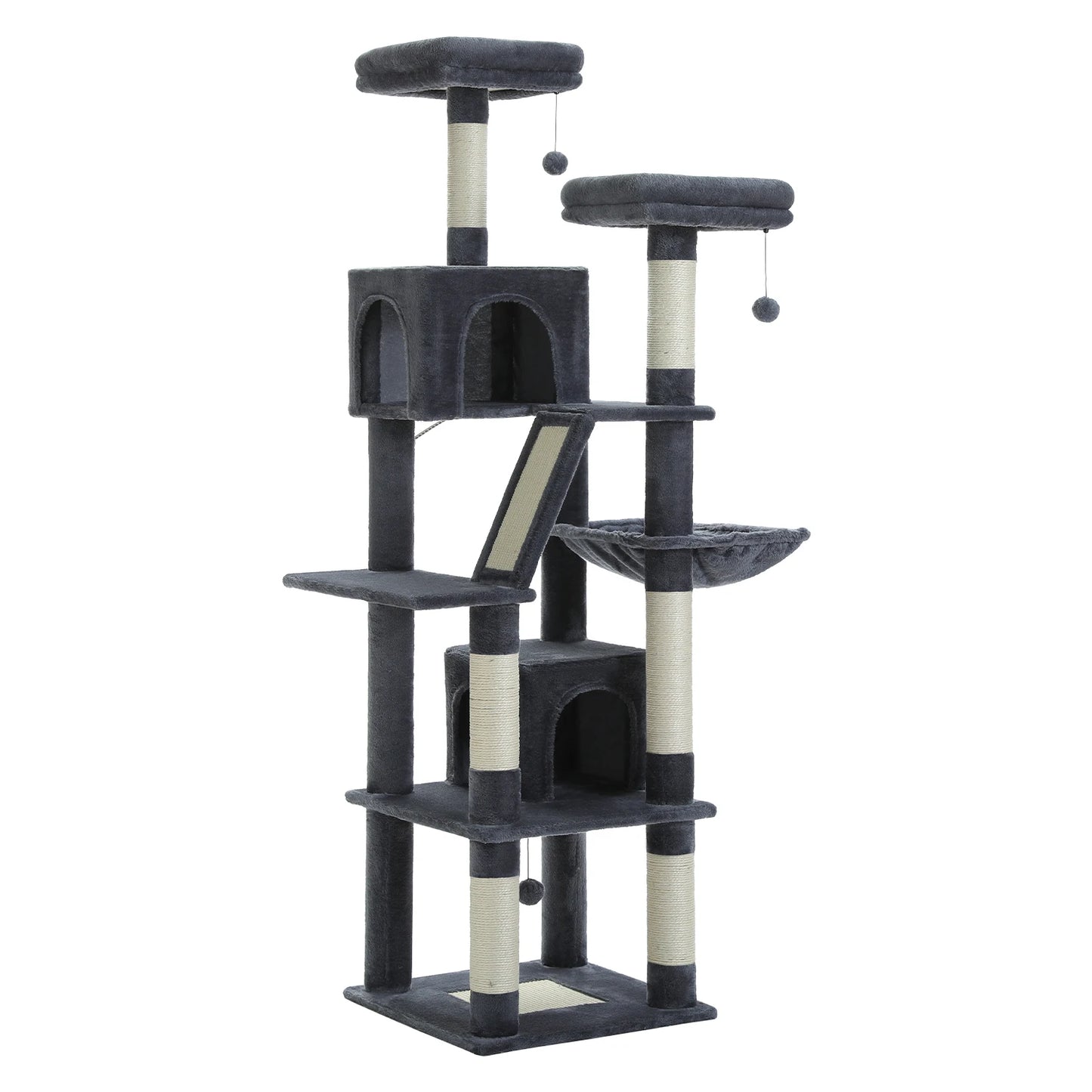 Large Cat Tree Tall Cat Tower for Indoor Cats Multi Level Plush Condo with Scratching Posts Perches and Caves