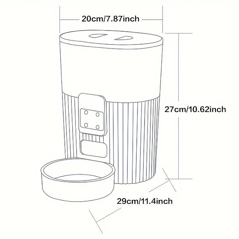 PAPIFEED Smart Automatic Cat and Dog Feeder with WiFi Remote Control LCD Display