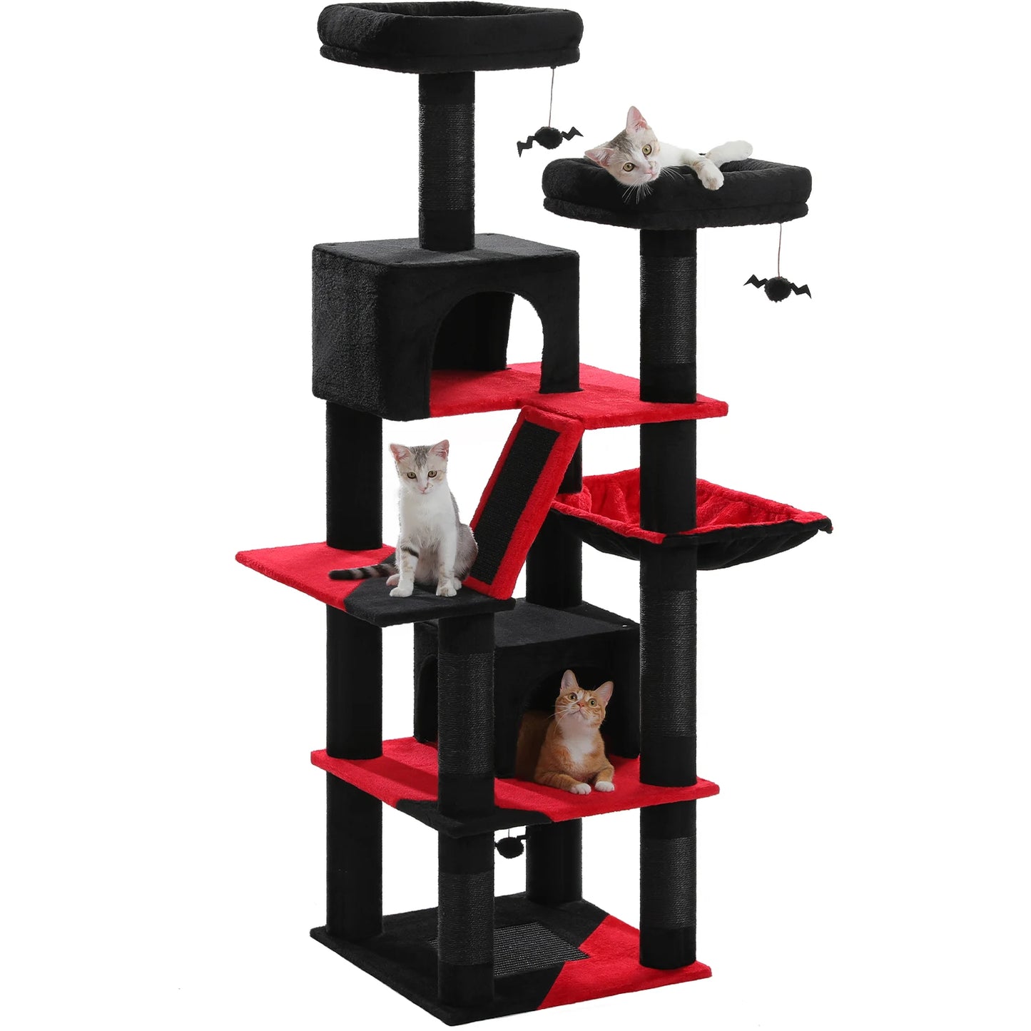 Large Cat Tree Tall Cat Tower for Indoor Cats Multi Level Plush Condo with Scratching Posts Perches and Caves