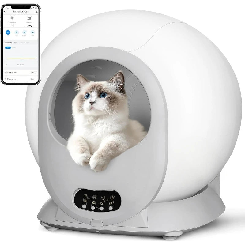 Self Cleaning Litter Box Anti Pinch Kitty Litter Box with Odor Removal and App Control for Multiple Cats Extra Large