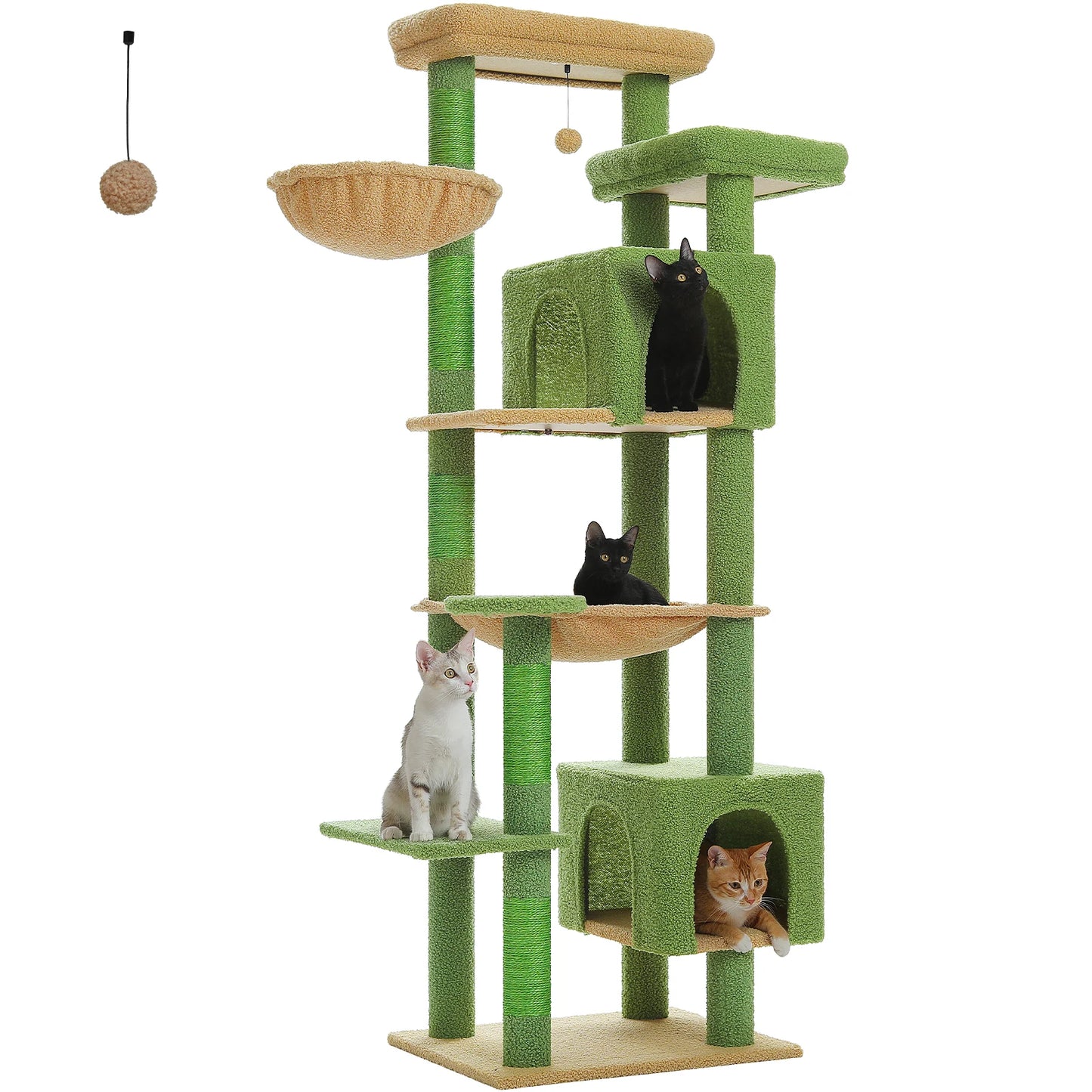 Large Cat Tree Tall Cat Tower for Indoor Cats Multi Level Plush Condo with Scratching Posts Perches and Caves