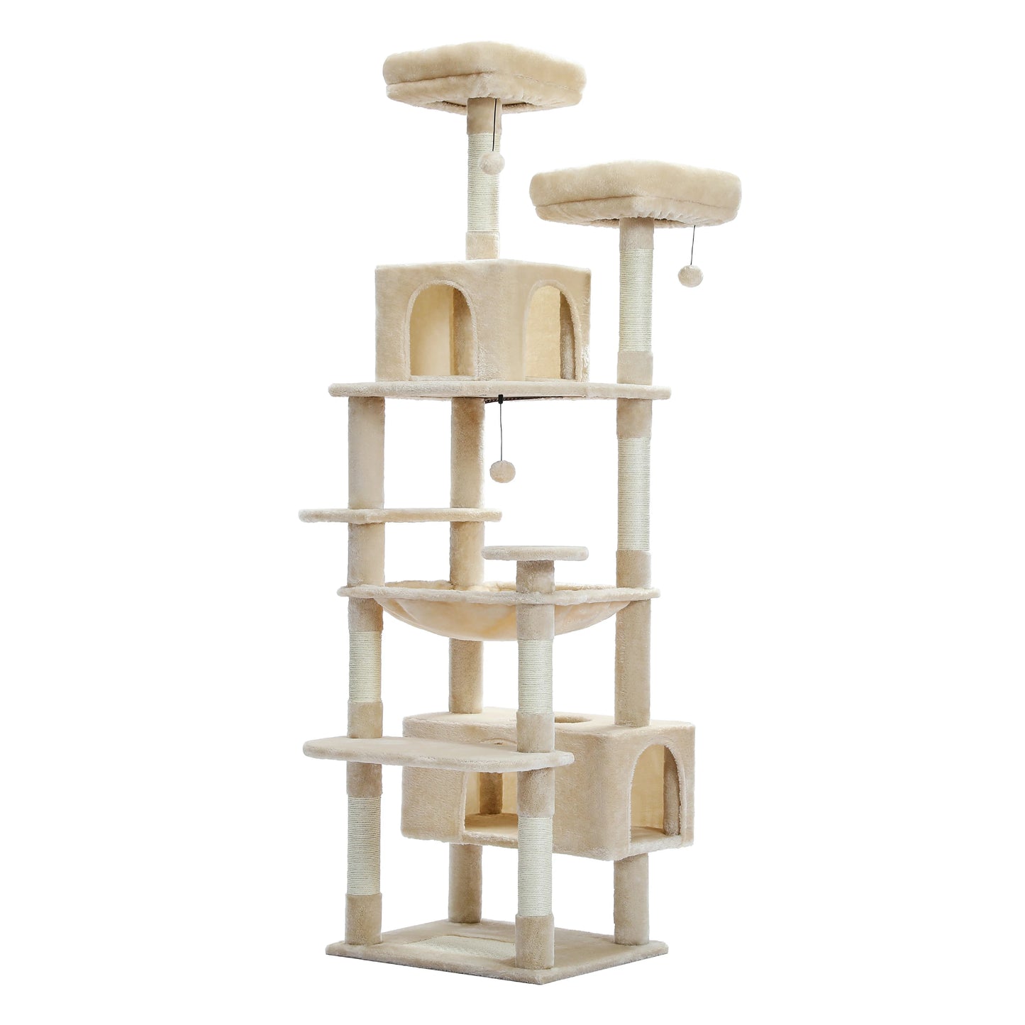 Large Cat Tree Tall Cat Tower for Indoor Cats Multi Level Plush Condo with Scratching Posts Perches and Caves