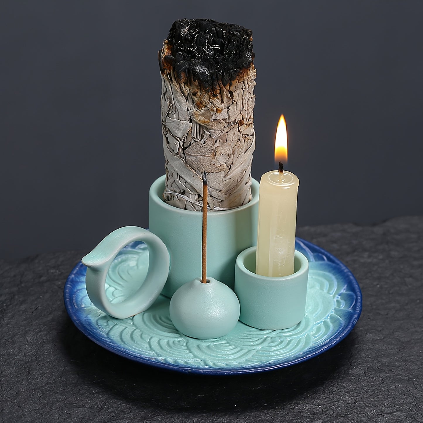 Premium Ceramic Incense Burner With Handle