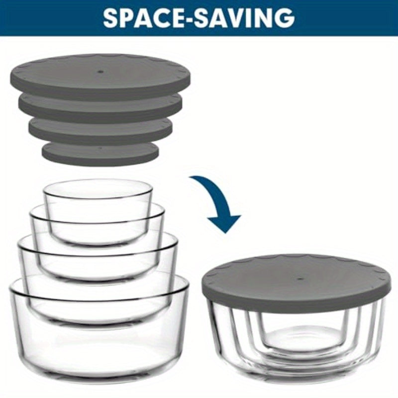 Round Glass Storage Containers Set of 8 Perfect for Food Storage