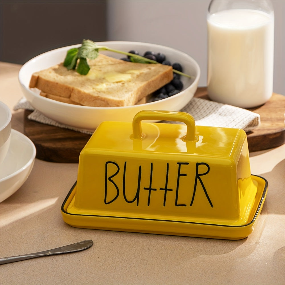 Ceramic Butter Dish With Lid and Handle