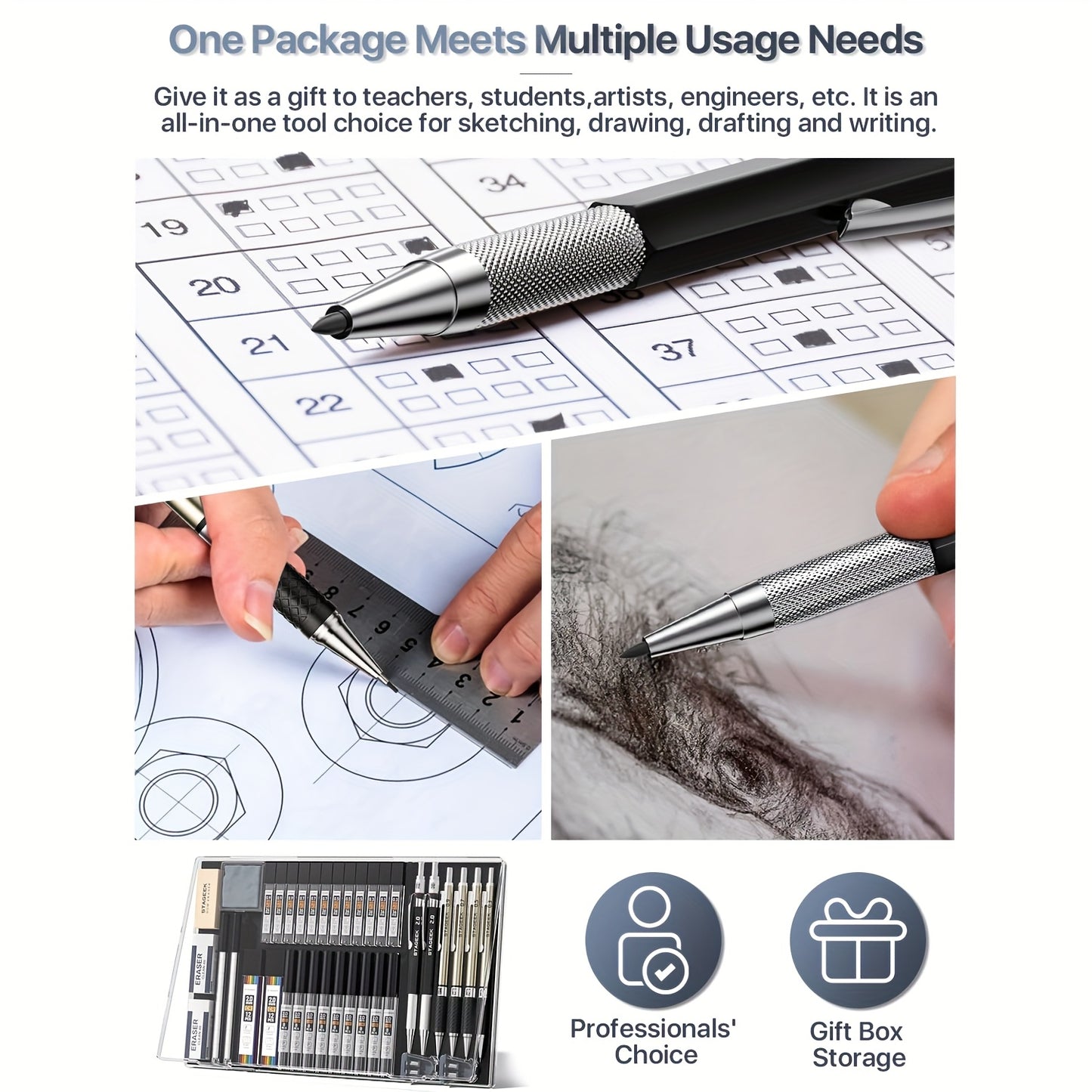37 Piece Art Mechanical Pencil Set
