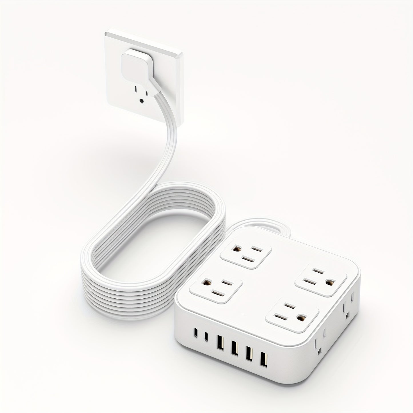 Compact Power Strip with USB Charging Ports