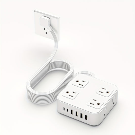 Compact Power Strip with USB Charging Ports