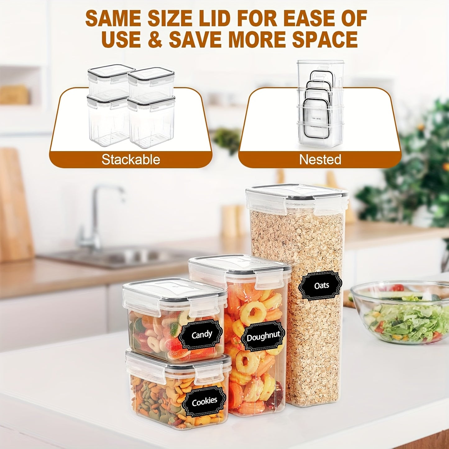 TUDOCCY 24pcs Geometric Kitchen Organizer Set