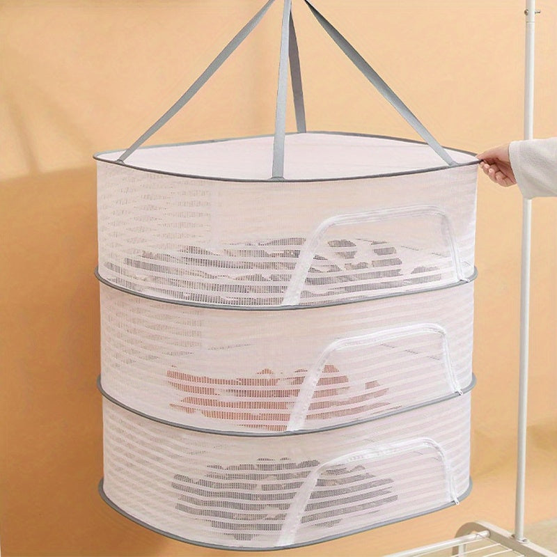 Foldable 3 Layer Herb Drying Rack Mesh Net