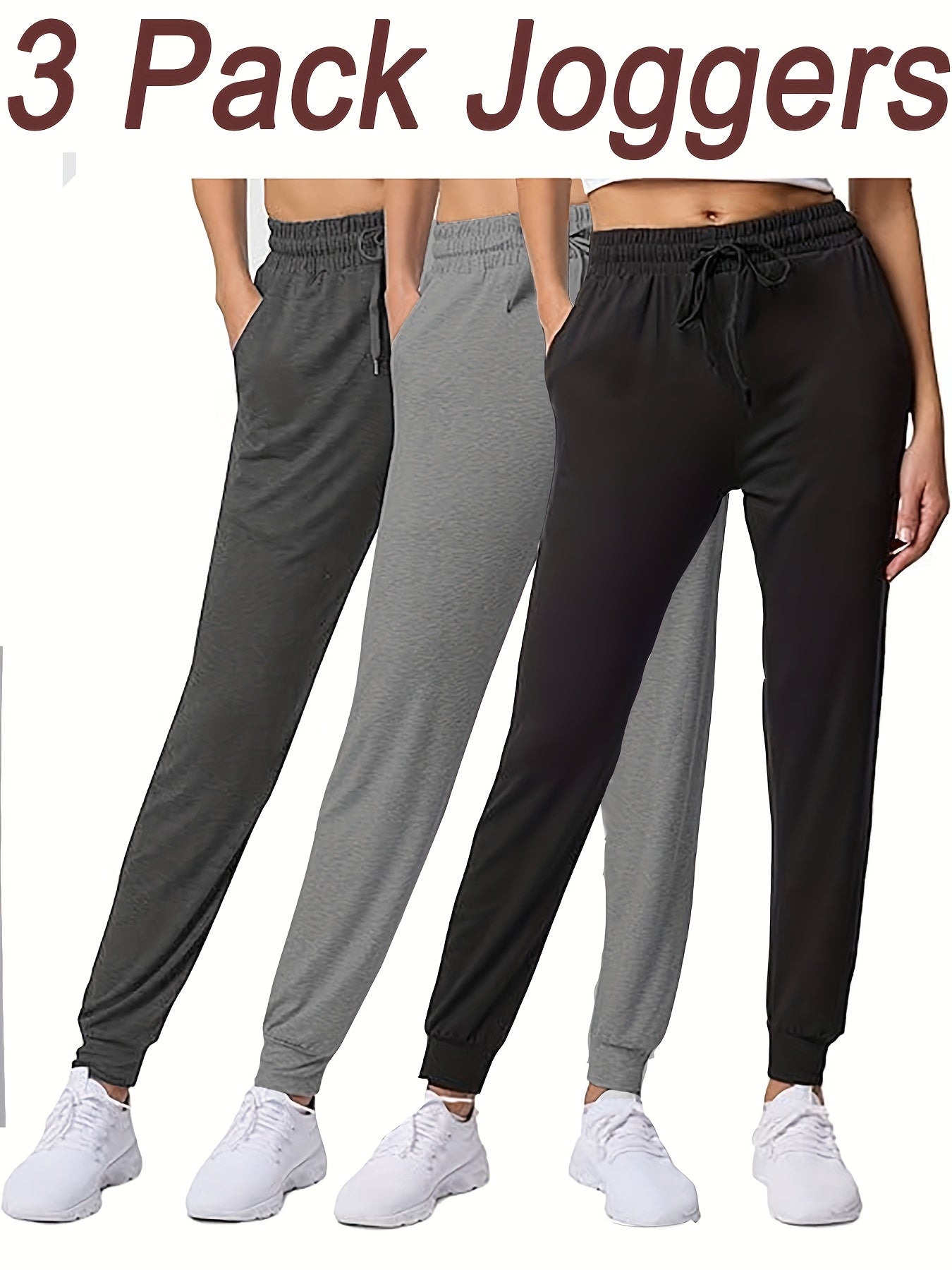 Ultra-Soft Joggers 3-Pack for Women