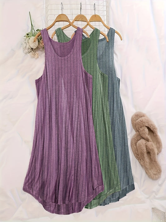 Large Three-Piece Ribbed Vest Set