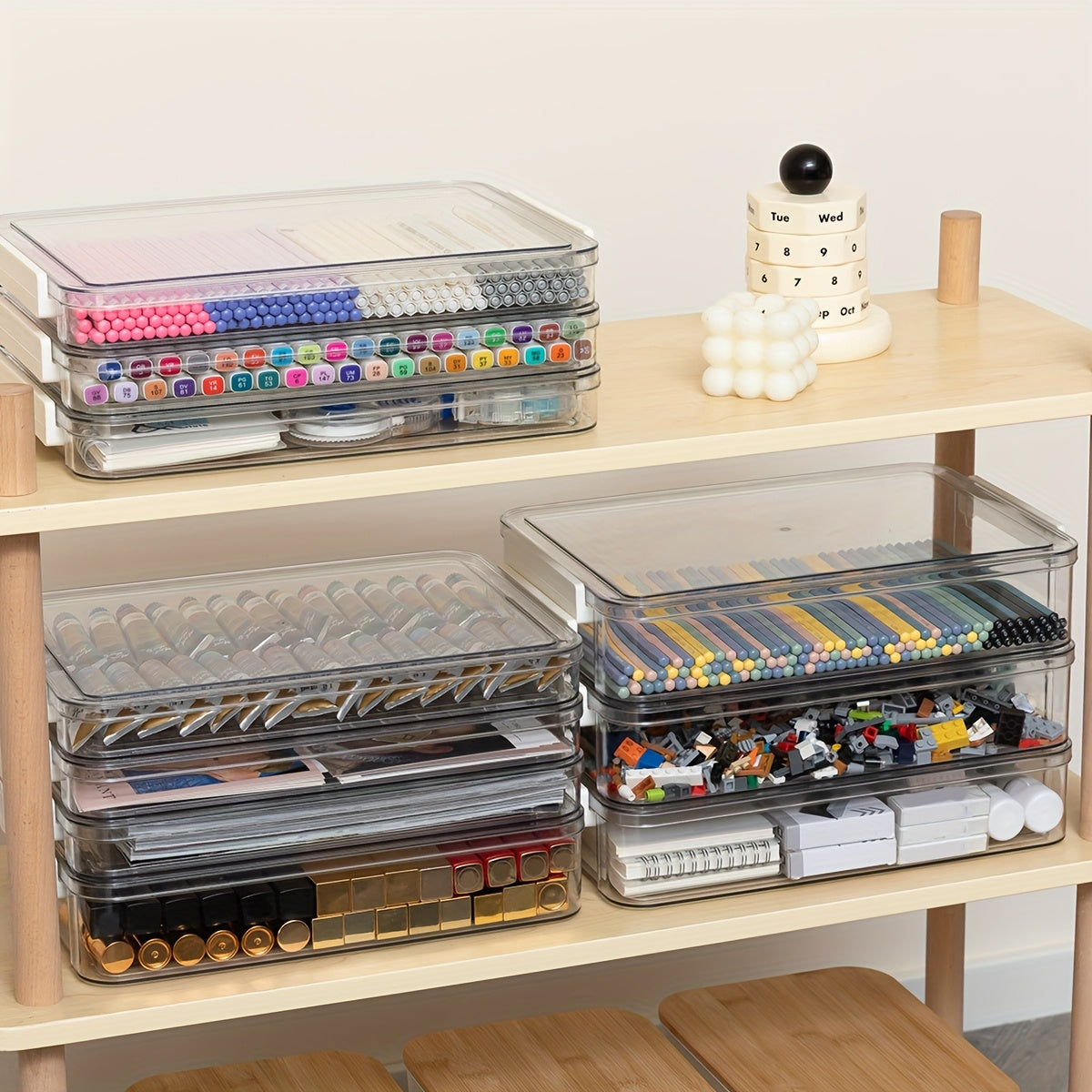 Clear Plastic Storage Boxes Set of Five