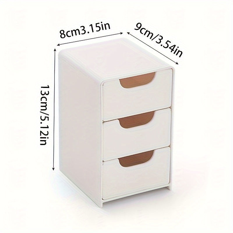 White Three-Drawer Storage Boxes for Organization