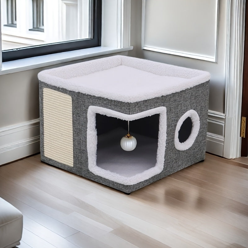 Luxury Multi-Level Cat House With Plush Cushions