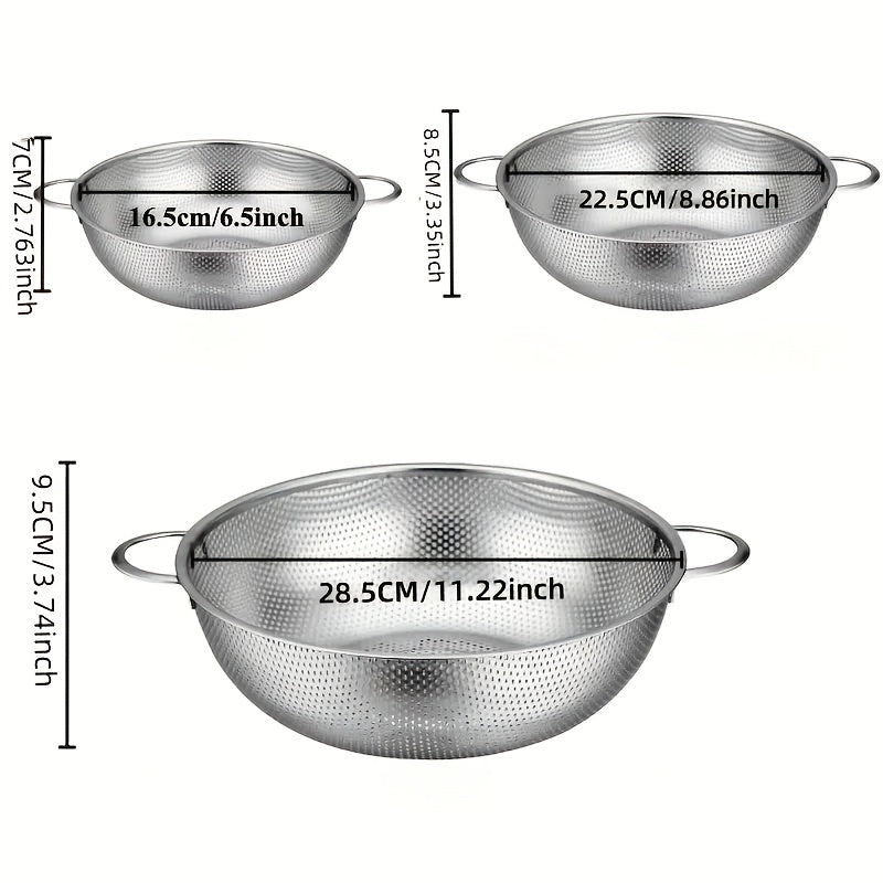 Stainless Steel Mesh Strainer Set of 3